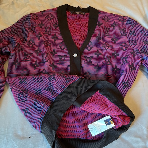 Louis Vuitton Optical Monogram Jacquard Cardigan- SMALL (USED) - Picture 1 of 14